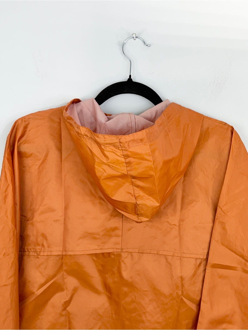 Vintage 90s Y2K burnt orange packable fanny pack boxy anorak windbreaker M - Picture 7 of 17